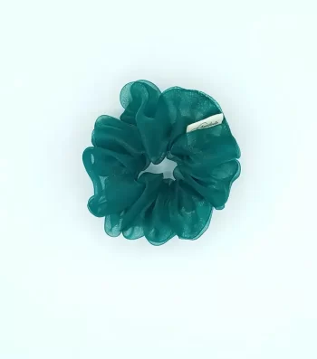 Turquoise-Organza-Classic-Scrunchie